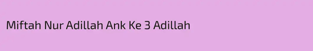 Miftah Nur Adillah Ank Ke 3 Adillah
